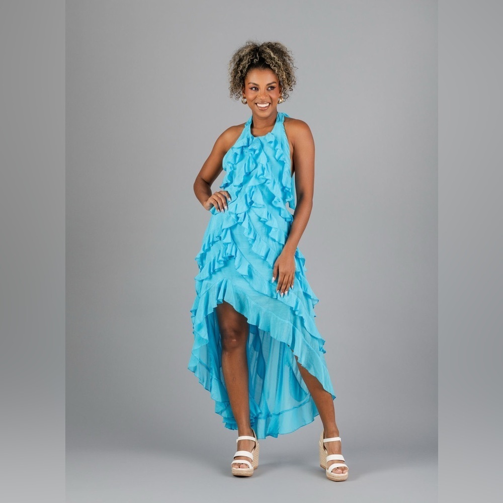 MABLE  Vibrant Blue High Low Dress